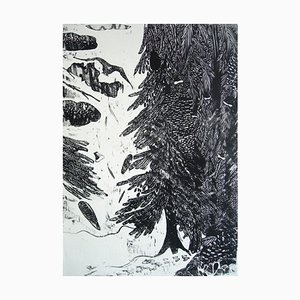 Ondine Frochaux, Winter Landscape with Fir, 2017, Print