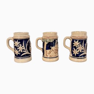 Vintage German Steins, 1900s, Set of 3