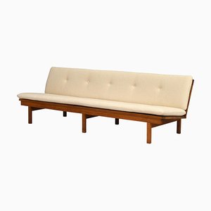 Sofa in Oak and New Bouklé Fabric attributed to Børge Mogensen for Fredericia, Denmark, 1950s