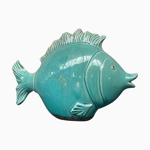 Fisch aus glasierter Keramik, 1970er
