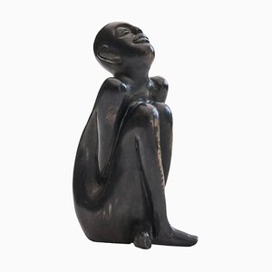 Bronze Sculpture of a Sitting Man, 1950s