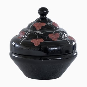 Belgian Booms Glass Lidded Bowl, 1940s