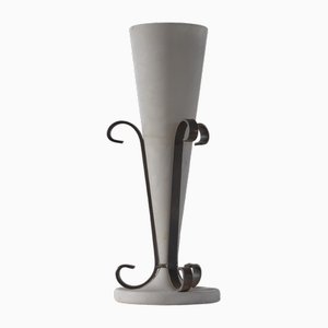 Tischlampe aus Alabaster und Metall, 1970er