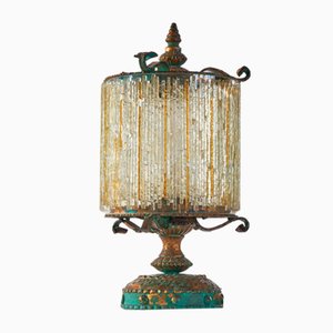 Lampada da tavolo brutalista in vetro di Murano di Biancardi & Jordan, Verona, anni '50