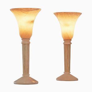 Alabaster Table Lamps, 1970s, Set of 2