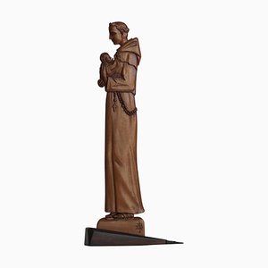 Sculpture d'Homme Religieux Sculptée à la Main Art Déco, 1920s