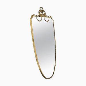 Mid-Century Neoclassical Mirror in Patinated Brass, 1940s
