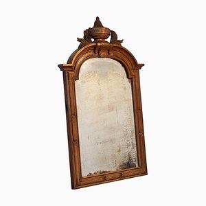ly Patinated Mirror in Carved Mahogany Frame, 1890s