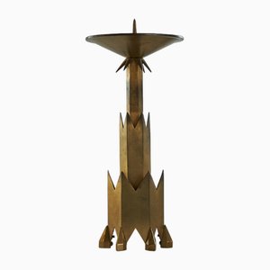 Art Deco Remarkable Candleholder in Brass, 1930s