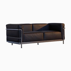 LC3 Sofa in Brown Leather attributed to Le Corbusier for Cassina, 2009