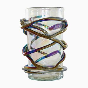 Large Iridescent Murano Vase, 1990s