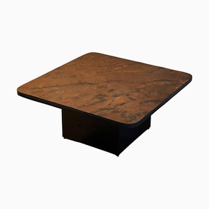 Early Coffee Table in Sober Rust Coloured Stone by Paul Kingma, 1960s