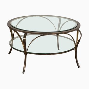 Coffee Table in Glass and Brass, 1950s