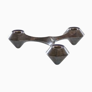 Portacandela in argento patinato e smaltato attribuito a Gijs Bakker per Keltum, 1963