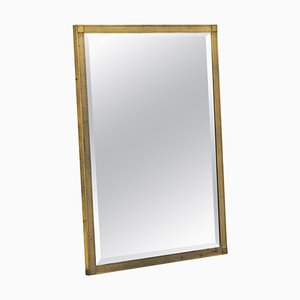 Luxurious Facetted Mirror in Patinated Brass, 1960s