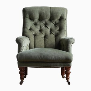 Vintage Armchair in Green Velvet