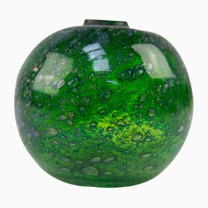 Vaso vintage in vetro verde di Benny Motzfeldt, Norvegia, anni '60