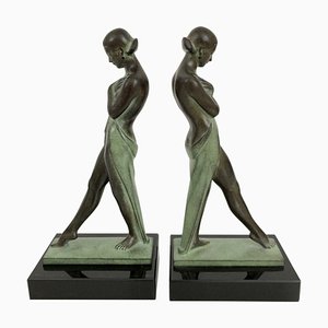 Art Deco Style Meditation Bookends by Pierre Le Faguays for Max Le Verrier, 2023, Set of 2
