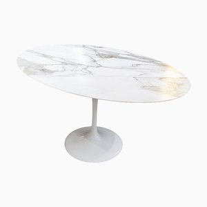 Oval Tulip Table in Marble by Eero Saarinen for Knoll Inc. / Knoll International, 1957