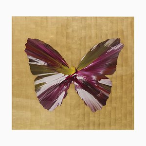 Damien Hirst, Butterfly Spin Painting, 2009, acrílico y pan de oro