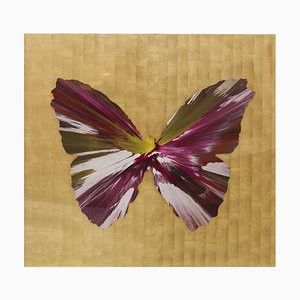 Damien Hirst, Butterfly Spin Painting, 2009, Acrylique et Feuille d'Or