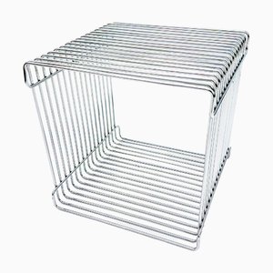 Chrome-Plated Model Wire Cube Side Table by Verner Panton for Fritz Hansen, Denmark, 1971