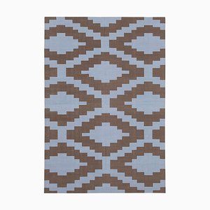 Dhurrie Kilim Moderne Marron-Violet Tissé Plat, 2000s