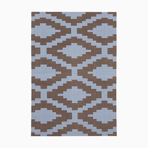 Flat Weave Brown-Purple Modern Dhurrie Kilim , 2000s