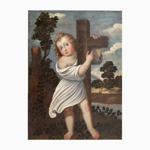 Ecole d'Artiste Espagnole, Enfant Jésus, Huile sur Toile, Fin 17ème Siècle