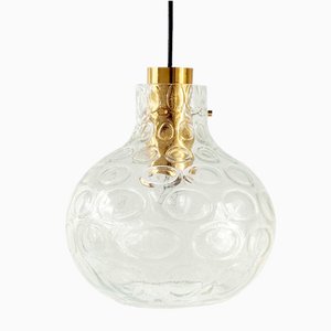 Mid-Century Bubble Glass & Brass Ceiling Lamp by Helena Tynell for Limburg, Germany, 1960s