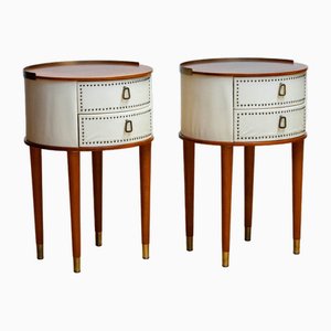 Swedish Nailed Nightstands by Halvdan Pettersson for Tibro, Set of 2