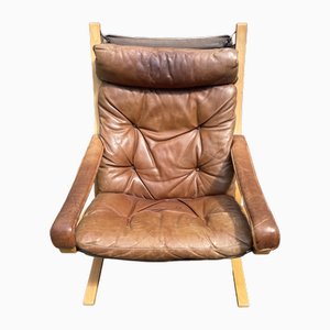 Vintage Scandinavian Leather Siësta Chair Model Siësta by Ingmar Relling for Westnofa, Norway