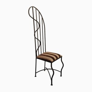Wave High Back Side Chair in Metal