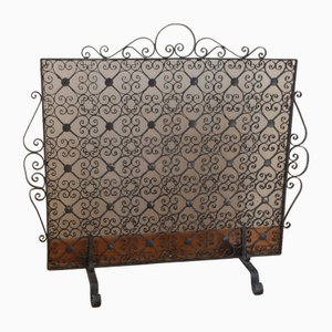 Forged Iron Firescreen or Spark Guard, 1960s