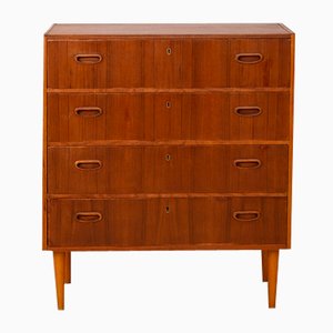Teak Chest of Drawers with Lock, 1960s