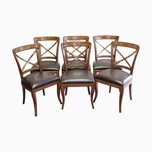 Leather Dining Chairs by Theodore Alexander, Set of 6