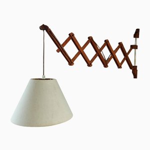 Mid-Century Swedish Teak Wall Lamp with a Grade Low