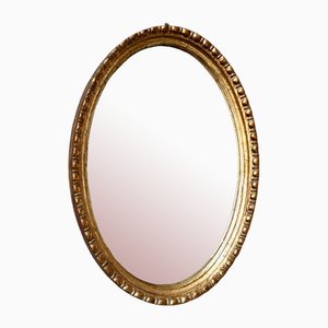 Goldener Ovaler Vintage Spiegel, 1960er