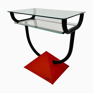 Console Table with Glass by Belloggeti, Italy, 1980s