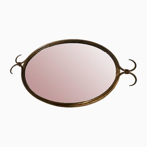 Art Deco Oval Forged Iron Mirror