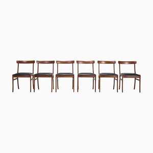 Danish Rungstedlund Black Dining Chairs attributed to Poul Jeppesens for Ole Wanscher, 1960s, Set of 6
