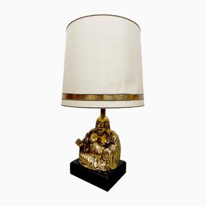 Eklektische Vintage Buddha Tischlampe aus Messing, 1960er