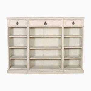 English Painted Breakfront Bookcase