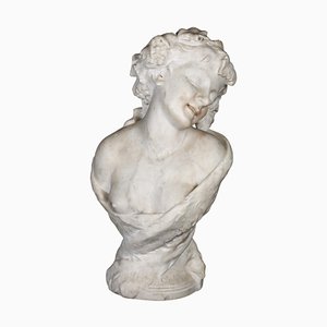 Clodion, Art Nouveau Style Bust, Marble