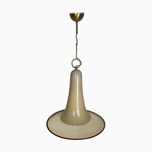 Mid-Century Murano Glass Chandelier with Stylised Bell Form by Flavio Poli for Seguso, 1960s