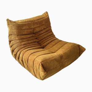 Sand Brown Corduroy Togo Lounge Chair by Michel Ducaroy for Ligne Roset, 1973