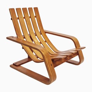 Mid-Century Lounge Chair in Pine in the style of Edvin Helseth, 1960s