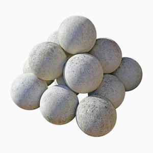 Large Vintage Garden Terrazzo Balls in Stone, Set of 12