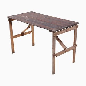 Vintage Trestle Dining Table in Pine, 1950s