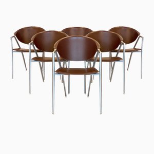 Calligaris Leather Chairs, 1990s, Set of 6